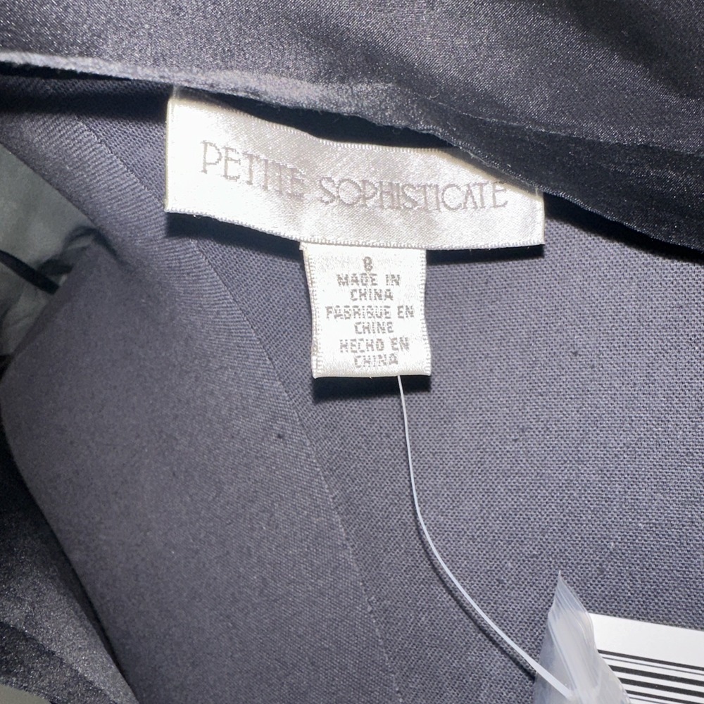 Petite Sofisticate Top Blouse Black 100%silk‎ Long Sleeve See through Size 8 - Picture 7 of 9